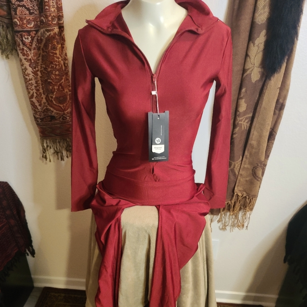 Burgundy Bodycon Suit